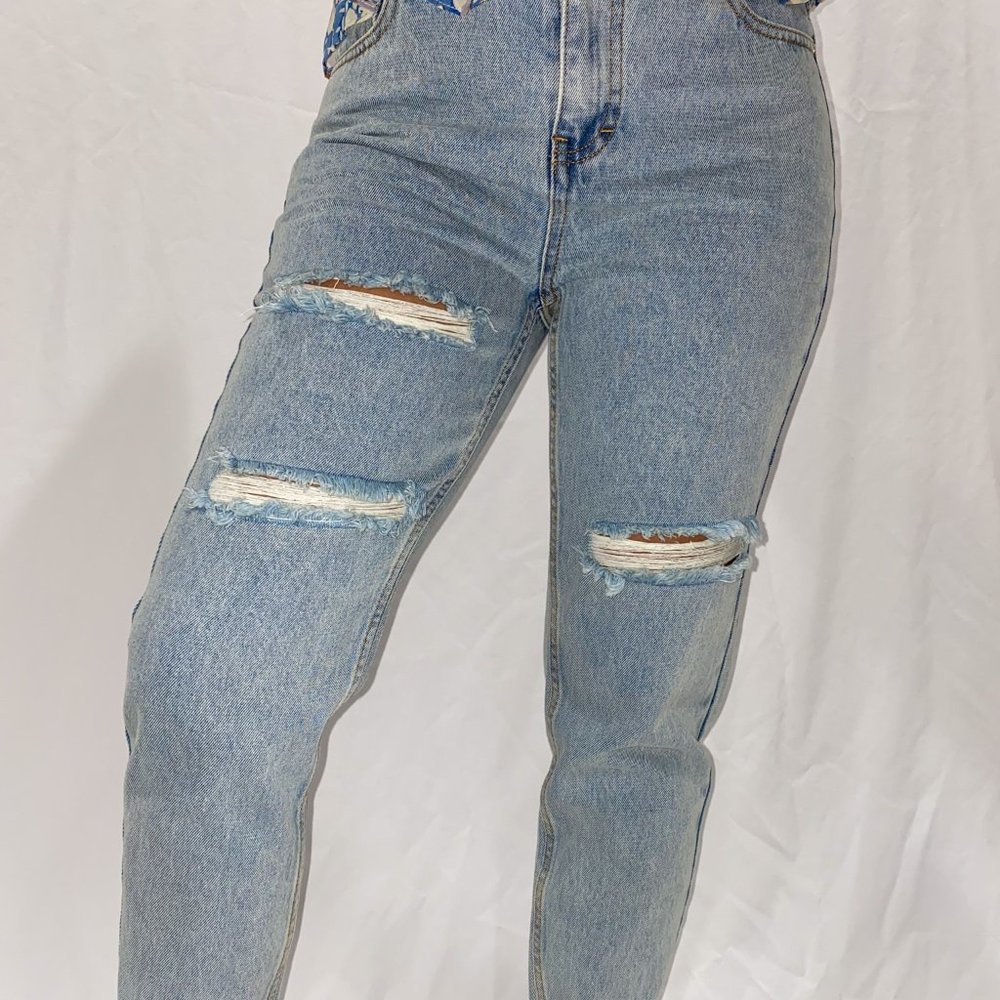 Ripped High Waisted Mom Jeans